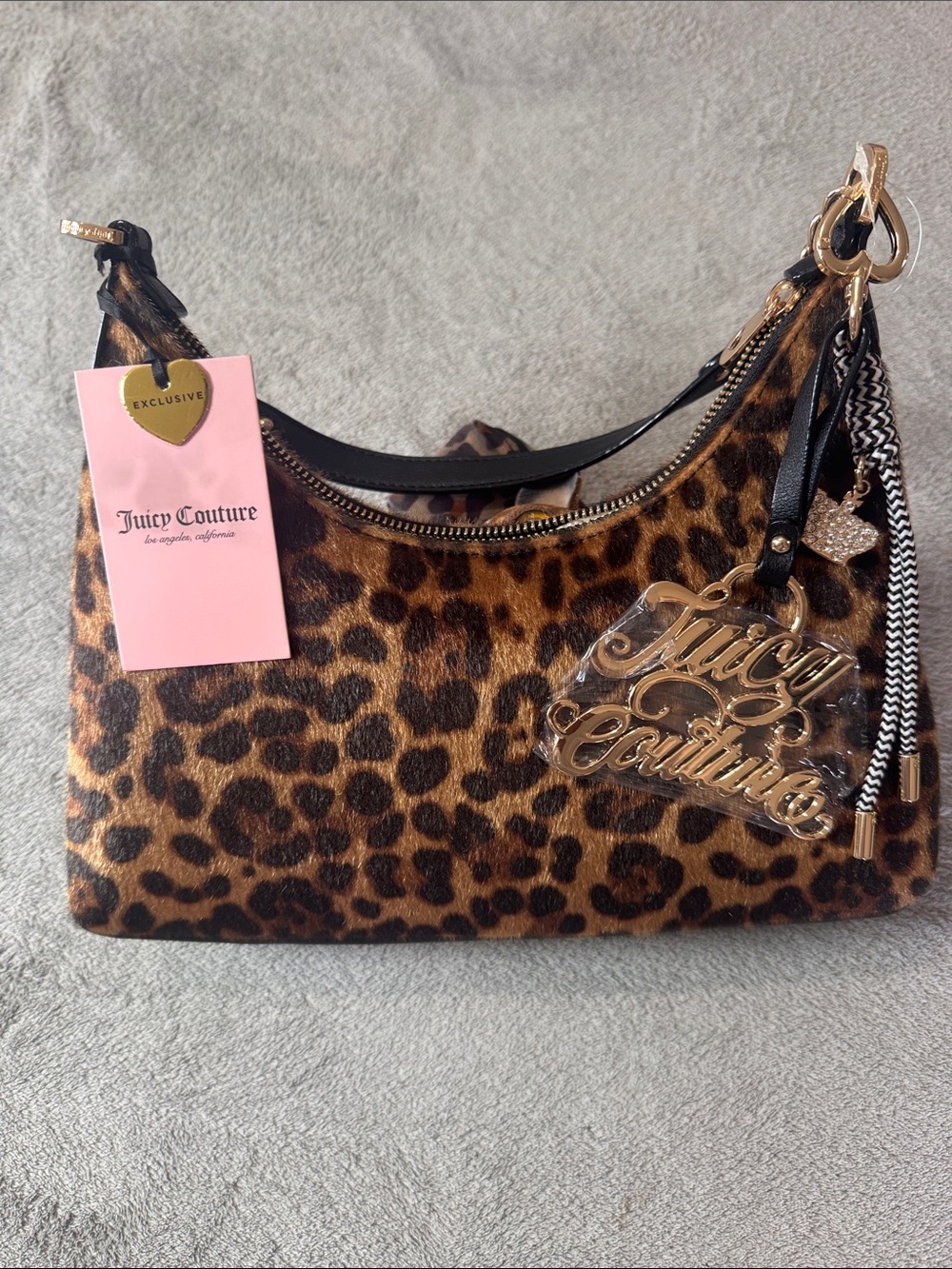 Juicy Couture Leopard Print Shoulder Bag - Gold Hardware